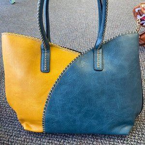 Colorblock Leather Bag